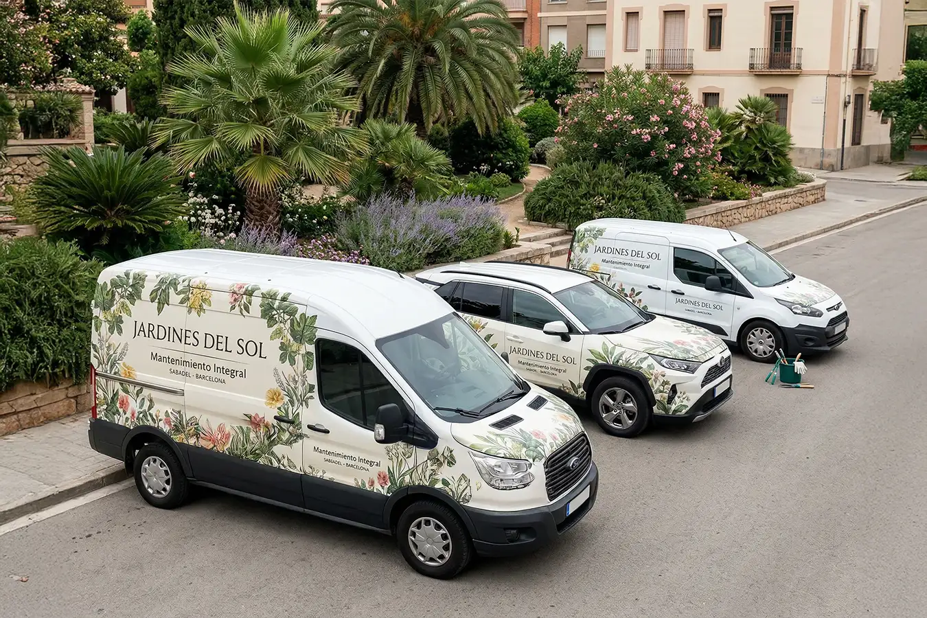 Rotulación de flota para empresa de jardinería en Sabadell